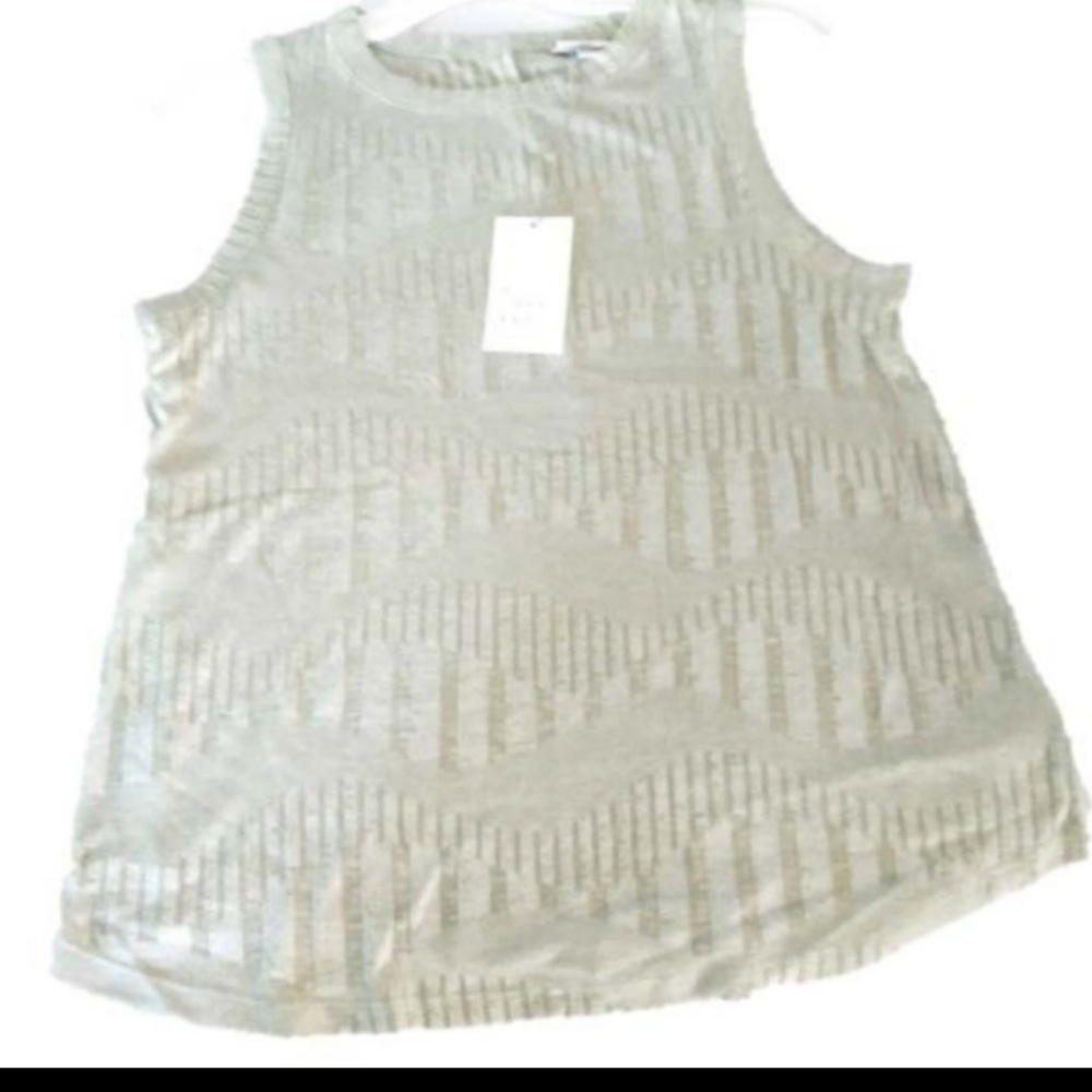 Jacquard Olive Green Tank Top - Picture 2 of 5